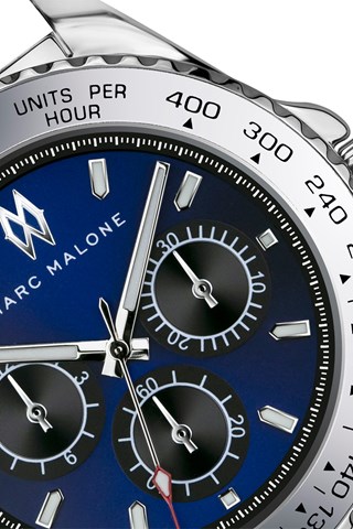 Relógio de quartzo em aço - Prateado e azul