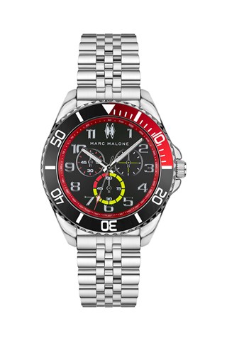 Relógio de quartzo em aço - Prateado e preto