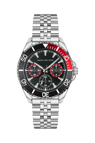 Relógio de quartzo em aço - Prateado e preto