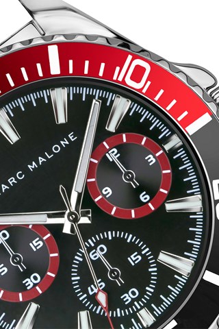 Relógio de quartzo em aço - Prateado e preto