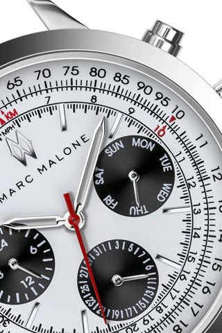 Relógio de quartzo em aço - Prateado e branco