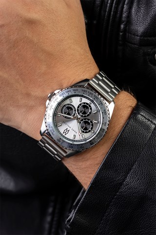 Relógio de quartzo em aço - Prateado e preto