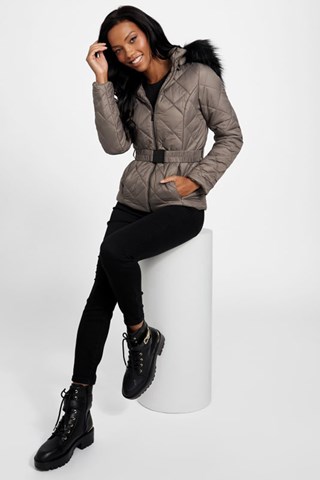 Blusão com capuz Zaila - Castanho