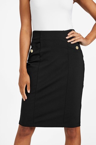 Saia justa de cintura alta Sonnie - Preto