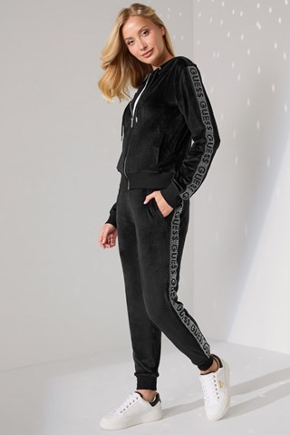 Calças de treino em veludo Mercedes - Preto