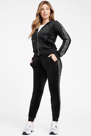 Calças de treino em veludo Mercedes - Preto