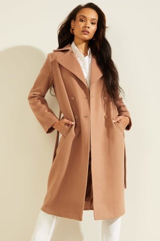 Sobretudo em lã Dounia - Camel