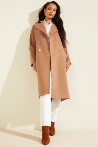 Sobretudo em lã Dounia - Camel