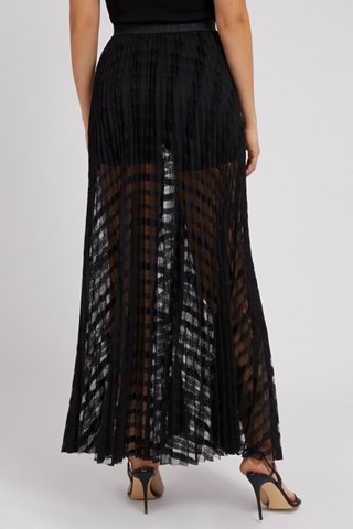 Saia plissada de cintura alta Abigail - Preto