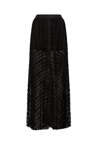 Saia plissada de cintura alta Abigail - Preto