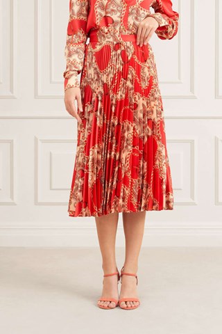 Saia plissada Ginevra - Laranja