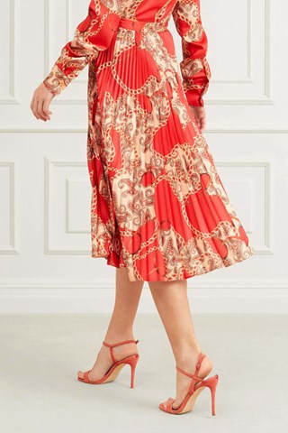 Saia plissada Ginevra - Laranja