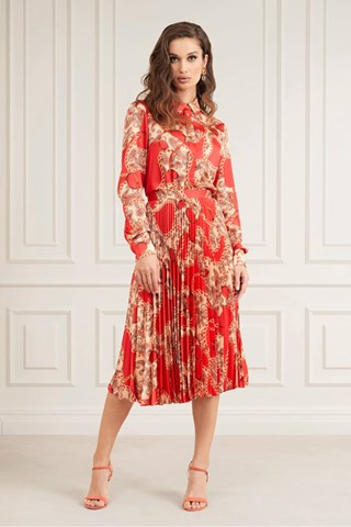 Saia plissada Ginevra - Laranja