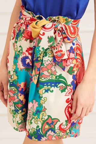 Calções regular - Branco e azul