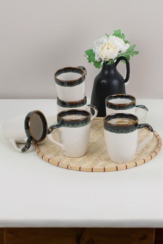 6 Aardewerken Mokken - 36 cl