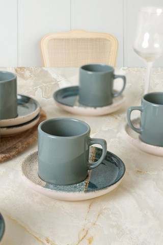 Aardewerk Koffieservies - 6 Personen