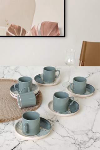 Aardewerk Koffieservies - 6 Personen