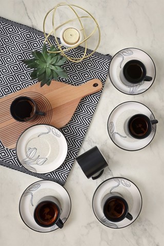 Aardewerk Koffieservies - 6 Personen