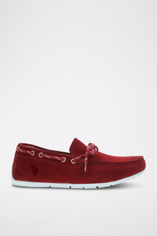 Mocassins en nubuck River - Rouge