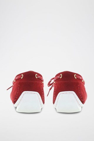 Mocassins en nubuck River - Rouge