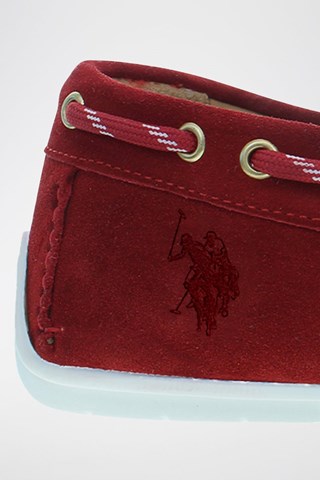 Mocassins en nubuck River - Rouge