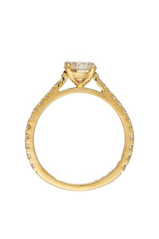 Anel solitário Royal Ouro amarelo e diamantes