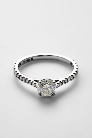 Anel solitário Royal Ouro branco e diamante