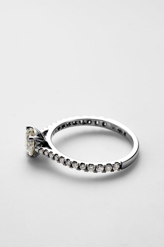 Anel solitário Royal Ouro branco e diamante