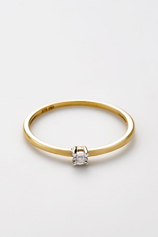 Anel solitário Pure Ouro amarelo e diamante