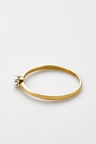 Anel solitário Pure Ouro amarelo e diamante