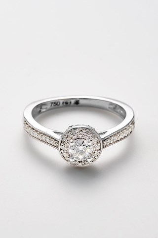 Anel solitário Brillant Somptueux Ouro branco e diamantes