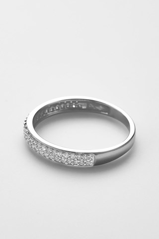 Aliança Granité Ouro branco e diamantes