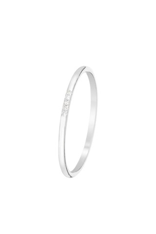 Aliança Humilité Ouro branco e diamantes