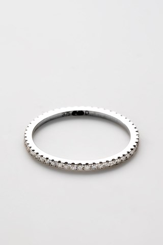 Aliança Volta Completa Ouro branco e diamantes