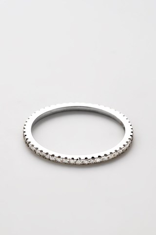 Aliança Volta Completa Ouro branco e diamantes