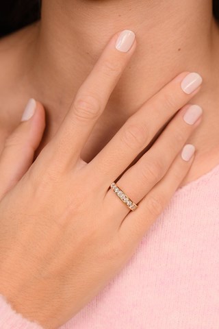 Aliança Rail  Ouro amarelo e diamantes