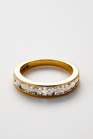 Aliança Rail  Ouro amarelo e diamantes