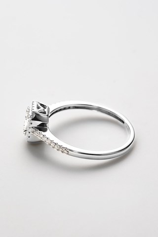 Anel solitário Luminoso Ouro branco e diamantes