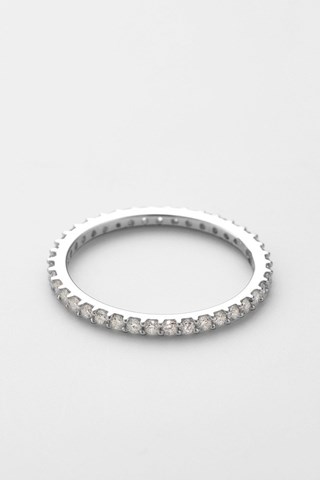 Aliança Tour complet lumineux Ouro branco e diamantes