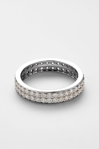 Aliança Double tour complet Ouro branco e diamantes