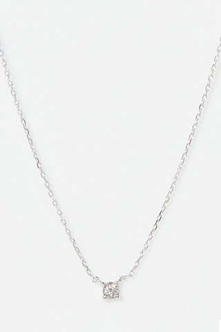 Colar Solitaire - Ouro branco e diamante