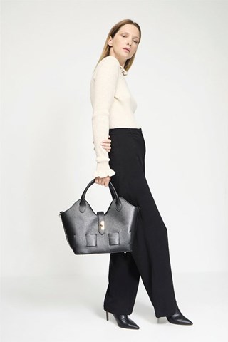 Mala de couro Soho - Preto