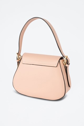 Mala de couro Laura - Rosa e dourado