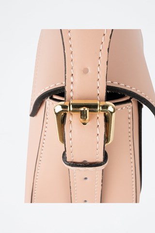 Mala de couro Laura - Rosa e dourado