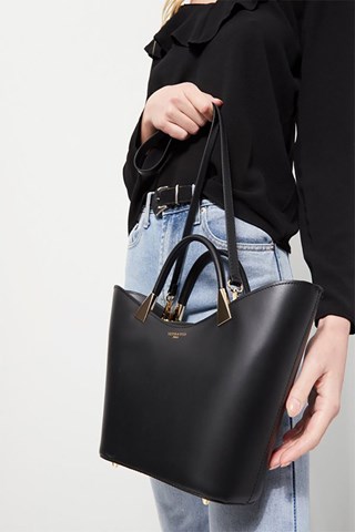 Mala de couro Lety - Preto