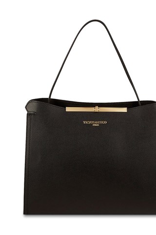 Mala de couro Vecy - Preto