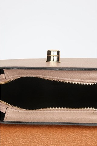 Mala de couro Winy - Castanho e rosa