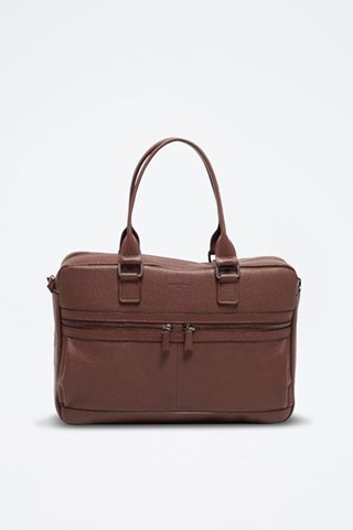 Porta-documentos em couro Sandro - Castanho