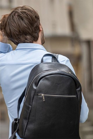 Mochila de couro Lou - Preto