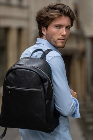 Mochila de couro Lou - Preto